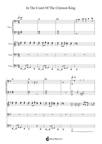 In The Court Of The Crimson King Sheet Music by King Crimson-Arr.Whitnas