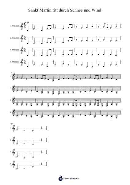 Sankt martin ritt durch schnee und wind 樂譜由 Misc Traditional - 編曲 Brandwight Gillget