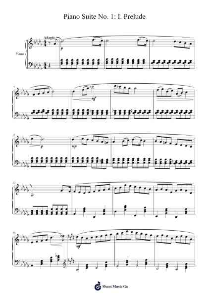 Piano Suite No. 1: I. Prelude Sheet Music by Shayan Farhan-Arr.Scripla Brookfe