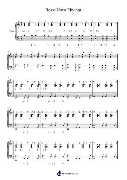Bossa Nova Rhythm Sheet Music by -Arr.Zoetricia Smedsibyl