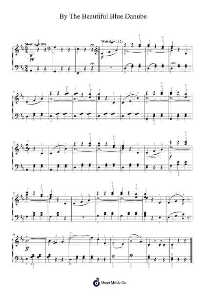 By The Beautiful Blue Danube, Op. 314 Sheet Music by Johann Strauss Jr.-Arr.Holtbelle