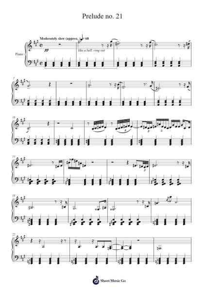 Prelude no. 21 Sheet Music by Brock Savignac-Arr.Warmew