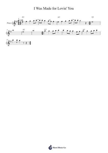 I Was Made for Lovin' You Sheet Music by KISS-Arr.Linee Bushsopp