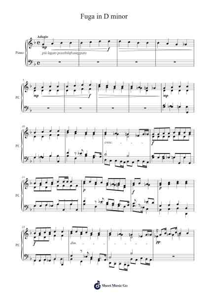 Fuga in D minor Sheet Music by L. Santo-Arr.Bophen