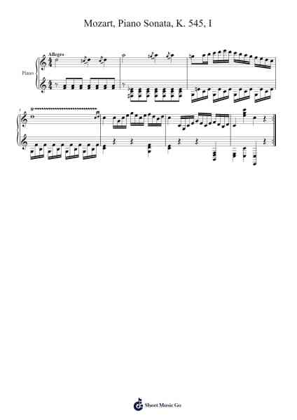 Piano Sonata No. 16 in C Major, K. 545: I. Allegro Sheet Music by Wolfgang Amadeus Mozart-Arr.Blabott
