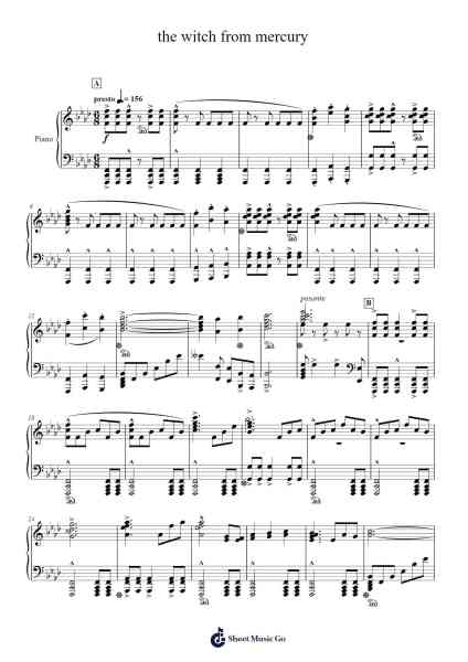 the witch from mercury (piano version) Sheet Music by Seanwolf Jimjeff-Arr.Gorliz