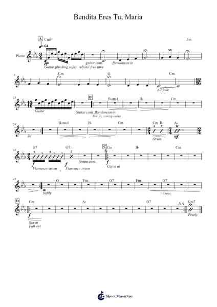 Bendita Eres Tu, Maria Sheet Music by Kiko Argüello-Arr.Cybing Gilldrew
