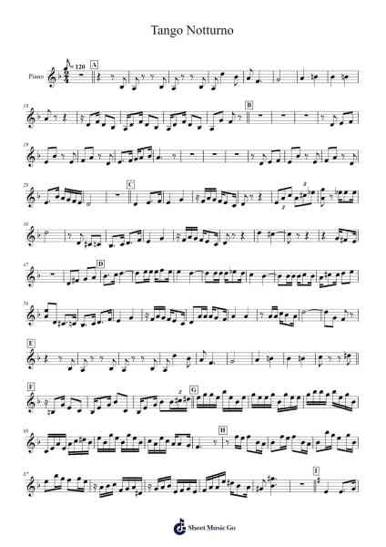 Tango Notturno Sheet Music by -Arr.Gregrace Glennjob