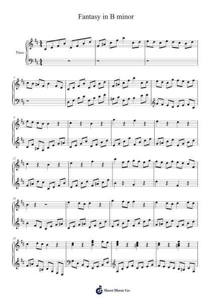 Fantasy in B minor Sheet Music by undefined-Arr.Rhysgel Dilcooke