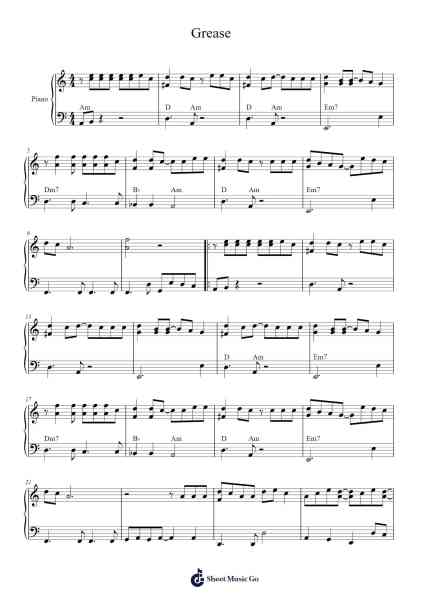 Grease Sheet Music by reblaxdron-Arr.Lytckey Comnel
