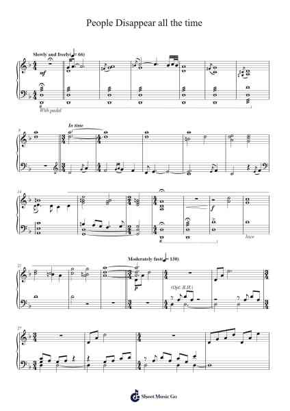 People Disappear all the time Sheet Music by Bear McCreary-Arr.Eslot