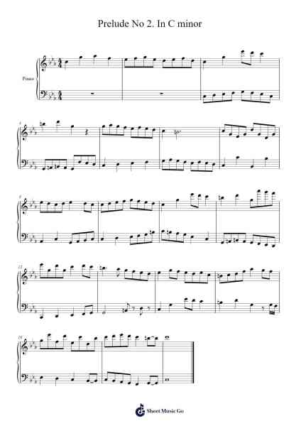Prelude No. 2 in C Minor Sheet Music by Swinlop Giltrick-Arr.Polwer Sharpger