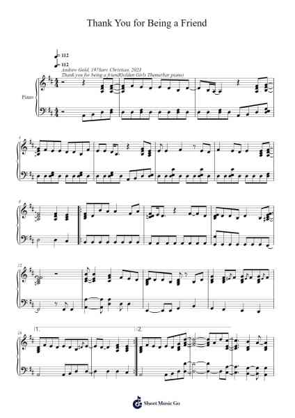 Thank You for Being a Friend Sheet Music by Andrew Gold-Arr.Jebois Hudlap