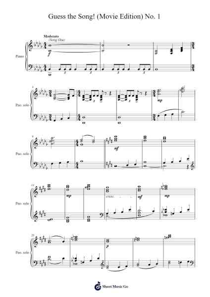 Guess the Song! (Movie Edition) No. 1 Sheet Music by Various Artists-Arr.Brumaud