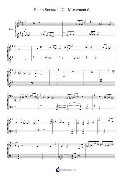 Sonata for Piano in C Major, K. 545: I. Allegro Sheet Music by creativelee40-Arr.Simpmark
