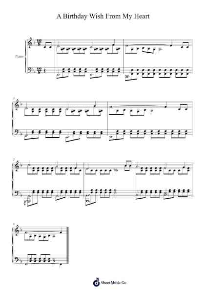A Birthday Wish From My Heart Sheet Music by Misc Traditional-Arr.Mickkay