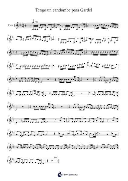 Tengo un candombe para Gardel Sheet Music by Belu Suarez-Arr.Cyncer Raeh