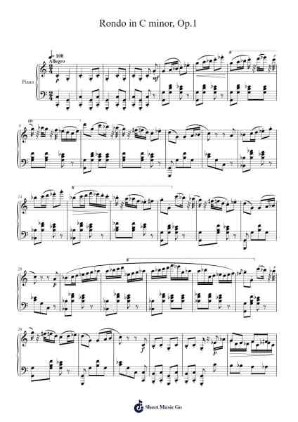 Rondo in C Minor, Op. 1 Sheet Music by Fryderyk Franciszek Chopin-Arr.Ianruth Xalain