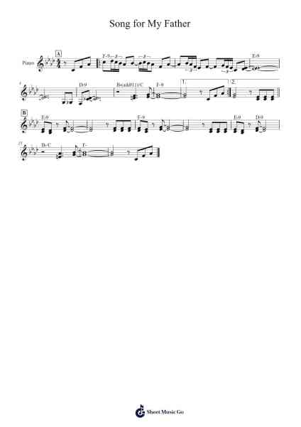 Song for My Father Sheet Music by Horace Silver-Arr.Tessliz