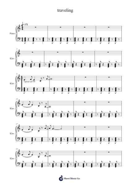traveling Sheet Music by Markus Wolff-Arr.Odewyatt