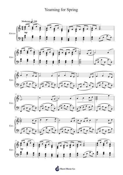 Yearning for Spring Musica per pianoforte di Gladhutt Sidcash - Arr.Jactram Matphael