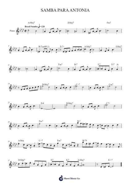 SAMBA PARA ANTONIA 乐谱由 Brucetine Springvien - 编曲 Priestsey