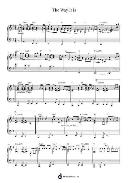 The Way It Is Sheet Music by Bruce Hornsby-Arr.Trutor Hubno