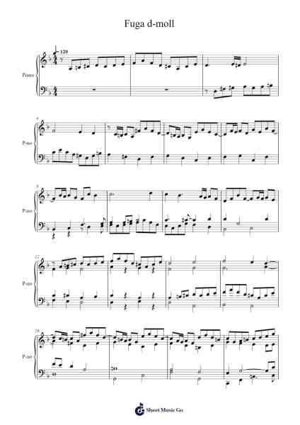 Fuga d-moll Sheet Music by undefined-Arr.Bartrhys Shelcie