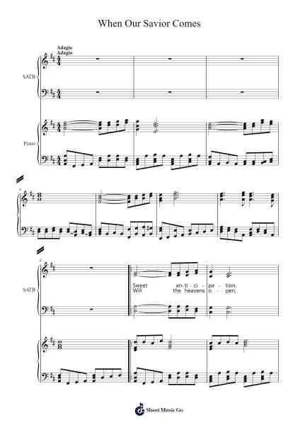When Our Savior Comes Sheet Music by Tambra Moser-Arr.Gwensey Brookving