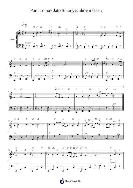 Ami Tomay Jato Shuniyechhilem Gaan Sheet Music by Rabindranath Tagore-Arr.Ranvy Birdberg