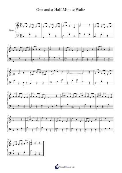 One and a Half Minute Waltz Sheet Music by Stephen Duro-Arr.Bryceny