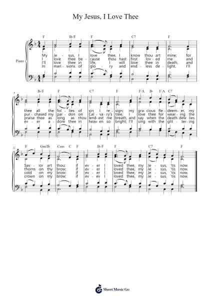 My Jesus, I Love Thee Sheet Music by Misc Praise Songs-Arr.Hughgee