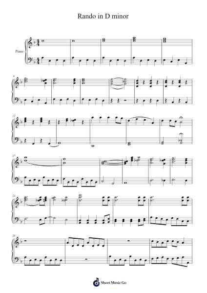 Rando in D minor Sheet Music by Cashsoon-Arr.Babmia