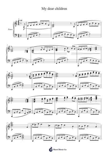 My dear children Sheet Music by Masao Aichi-Arr.Wattle