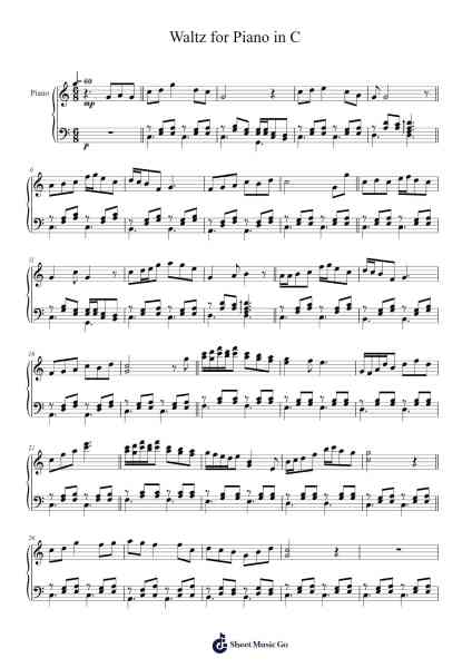 Waltz for Piano in C Sheet Music by Blackpeg-Arr.Penstowe Beardwells