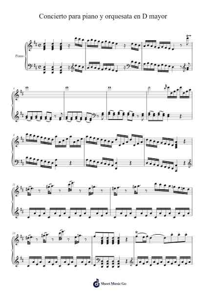 Concierto para piano en Re mayor, Kv. 40 Sheet Music by Ángel Eduardo Soria Muñoz-Arr.Clifffitch