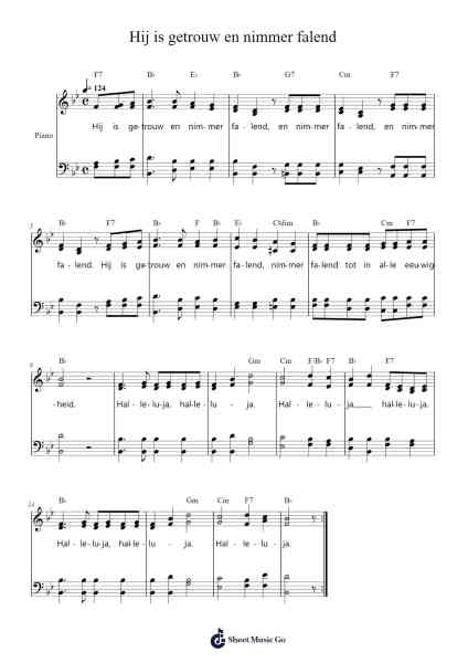 Hij is getrouw en nimmer falend Sheet Music by -Arr.Attcolm