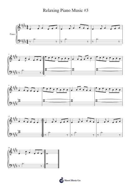 Relaxing Piano Music #3 Sheet Music by kingdcl-Arr.Duttnin Moulnorth