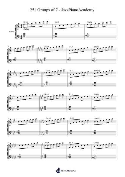 251 Groups of 7 - JazzPianoAcademy Sheet Music by Virlouis-Arr.Brathus Maydave