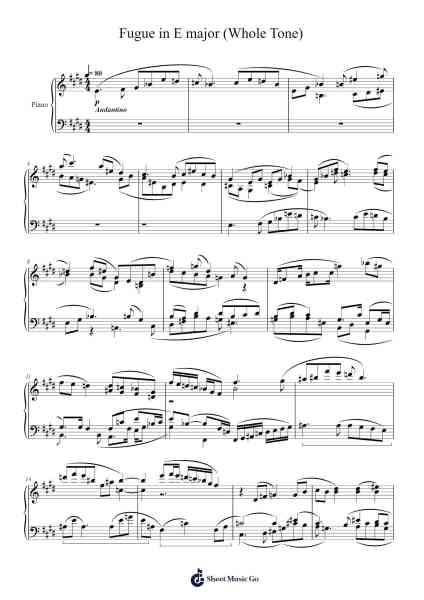 Fugue in E Major "Whole Tone" Sheet Music by Wildpag Hilltio-Arr.Humlouie
