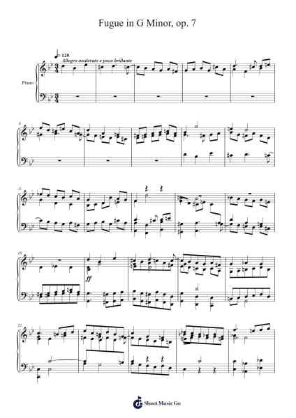 Fugue in G Minor, op. 7 Sheet Music by Ludwig Friedrich Christian-Arr.Corsay Parhys