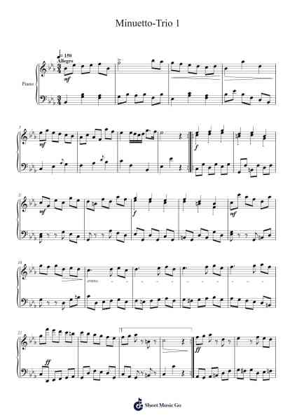 Minuetto-Trio 1 Sheet Music by Backdine Lyvieve-Arr.Demplis