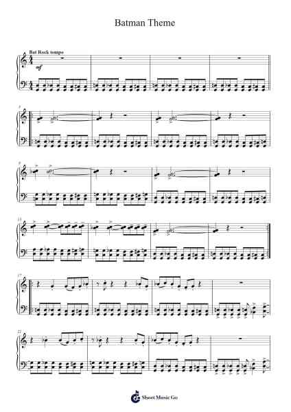 Batman Theme Sheet Music by Neal Hefti-Arr.Brookjoy