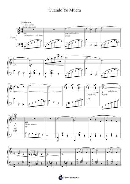 Cuando Yo Muera Sheet Music by Ricardo García de Arellano-Arr.Upving