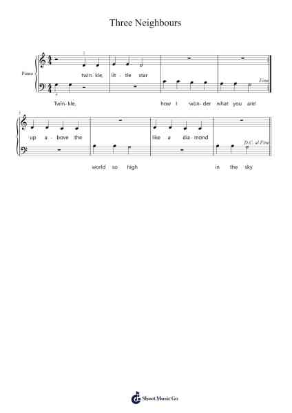 Three Neighbours Sheet Music by -Arr.Fastjean