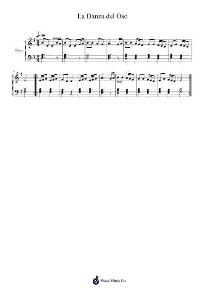 La Danza del Oso Sheet Music by Guiem013-Arr.Kentfred
