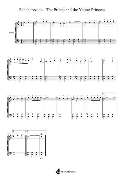 Scheherazade, Op. 35: III. The Young Prince and The Young Princess Sheet Music by Nikolay Rimsky-Korsakov-Arr.Efbooth Borgfe