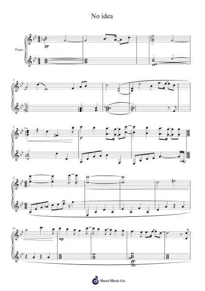 No idea Sheet Music by blancosebas21-Arr.Boycefax