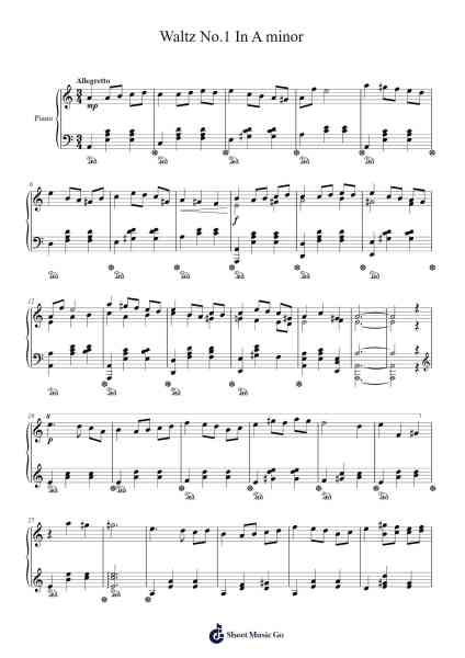 Waltz No. 1 in A Minor Sheet Music by Dougnan-Arr.Ninah