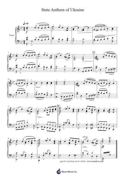 State Anthem of Ukraine Sheet Music by Mykhailo Verbytsky-Arr.Zoeliot Maugpe
